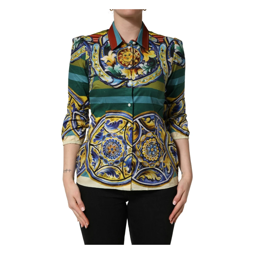 Dolce & Gabbana Women's Multicolor Shirts, L, Button Down Top