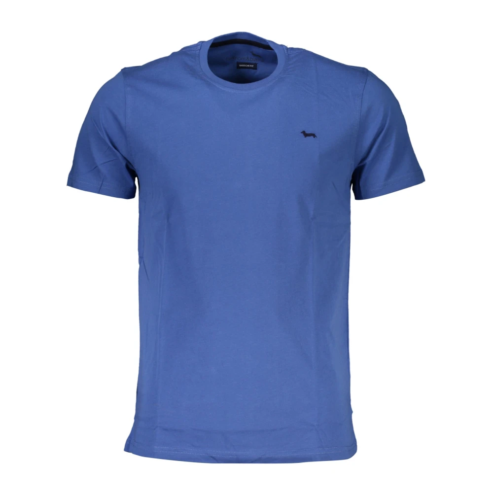 Harmont & Blaine Blauw Kortemouw Geborduurd Logo T-shirt Blue Heren