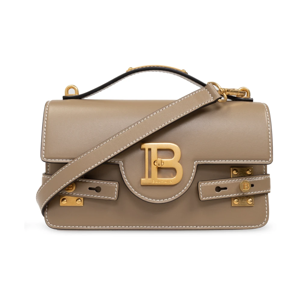 Balmain B-Buzz Shoulder 24 kalfsleren tas Brown Dames