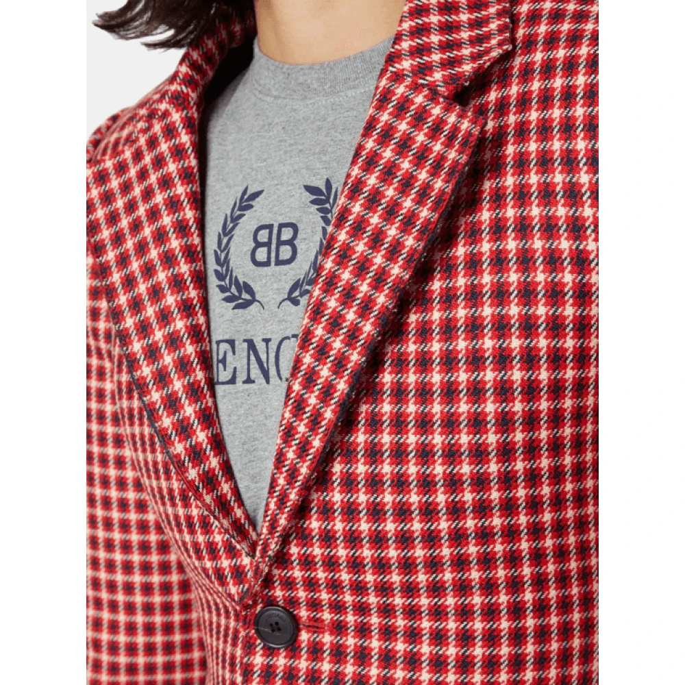 Balenciaga Puffy Effect Wolruitjes Blazer Jas Red Dames