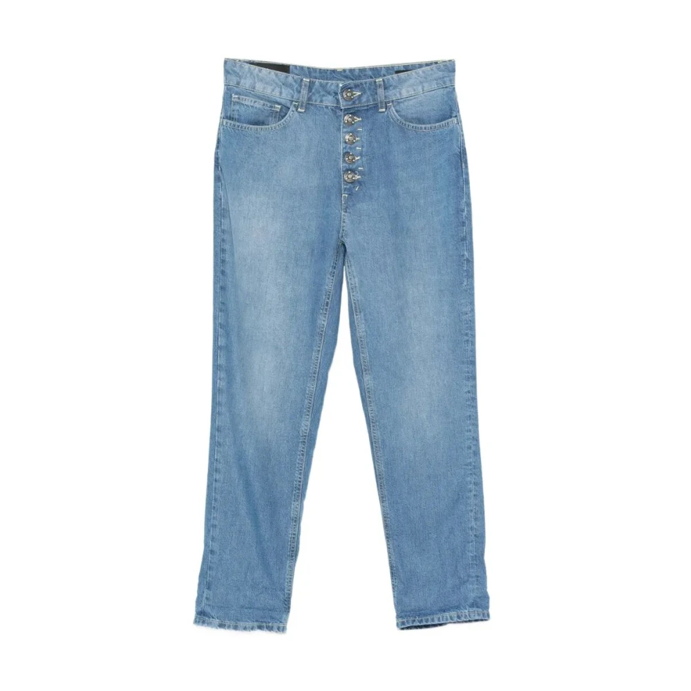 Dondup Women's Blue Straight Fit Jeans, W26, Buttoned Denim Jeans