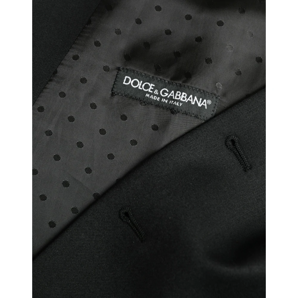 Dolce & Gabbana Zwarte Zijden Formele Jurk Vest Black Heren