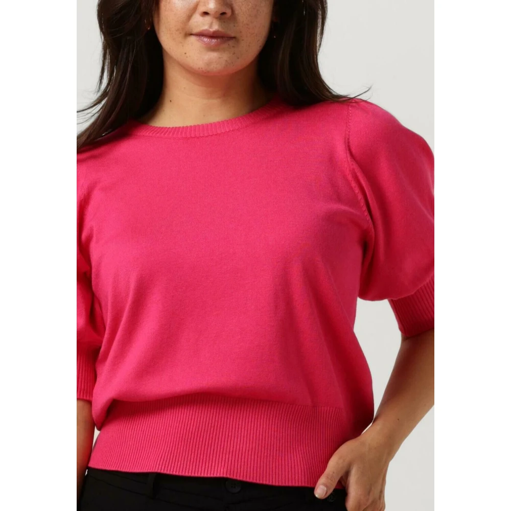 Minus Gebreide Tee voor vrouwen casual stijl Brown Dames