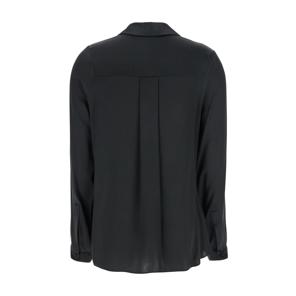 Semicouture Zwarte Zijde Blend Klassieke Kraag Shirt Black Dames