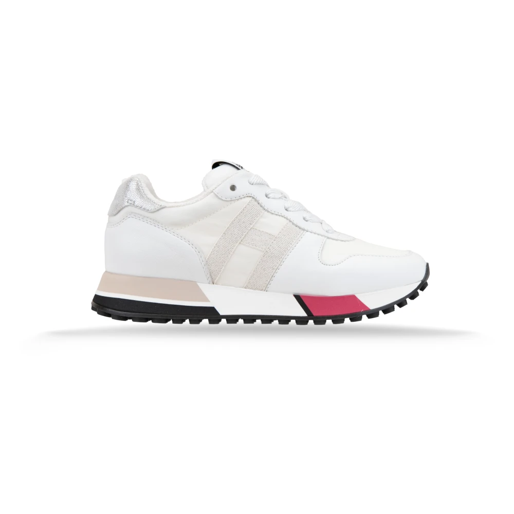 Hogan Veterschoenen voor dames van leer en stof Dames Schoenen Wit