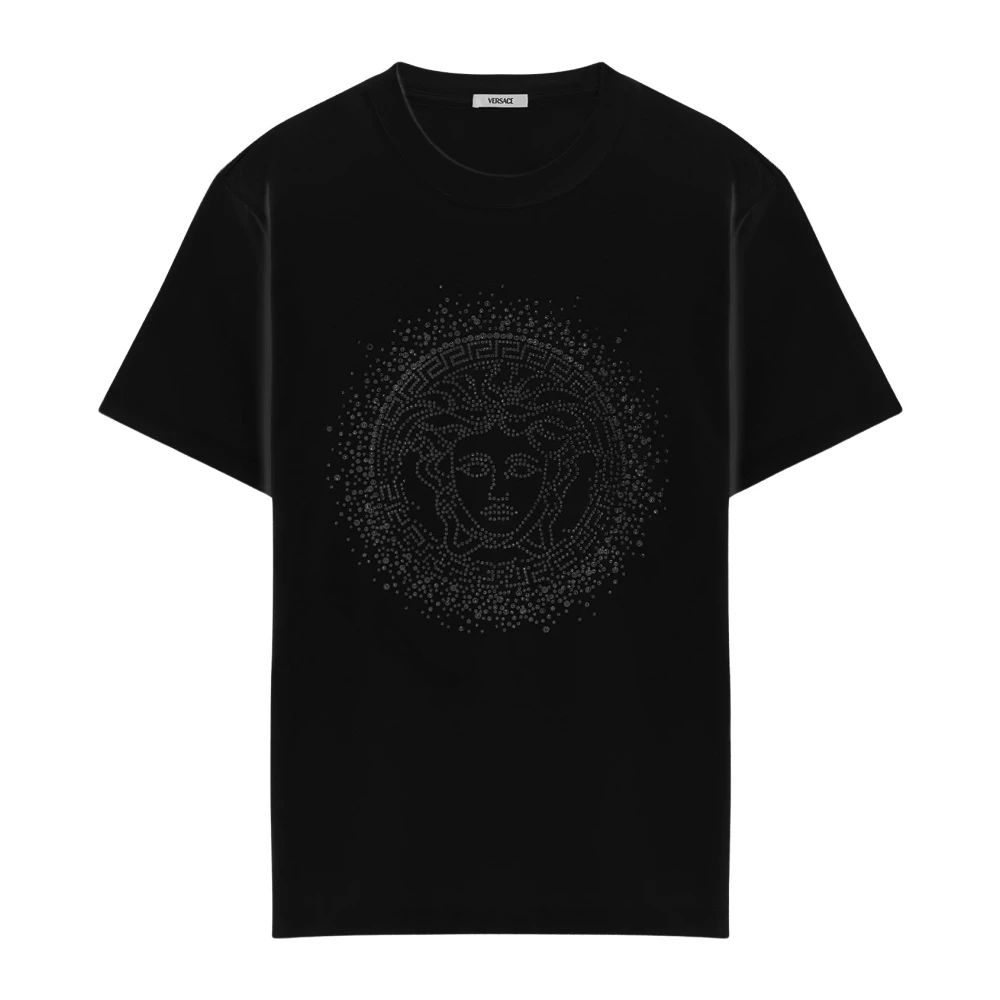 Versace Women's Black Medusa Cotton T-Shirt - T-Shirts - L - Tops