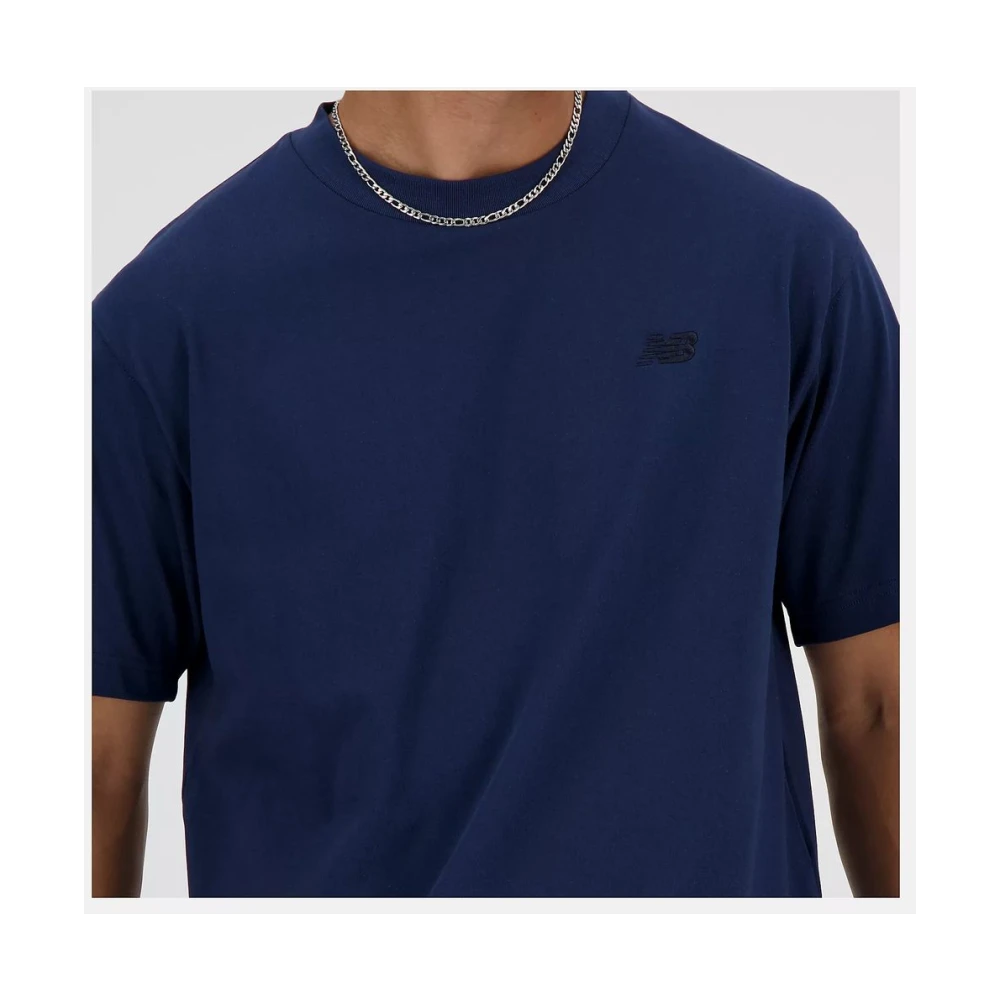 New Balance Blauw Katoenen Heren T-shirt Lente Zomer Collectie Blue Heren