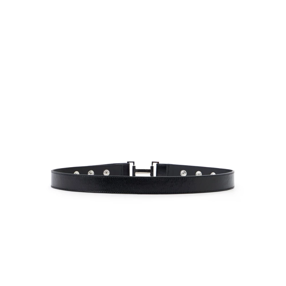 Iceberg Zwarte Alias leren riem met logogesp I Black Dames