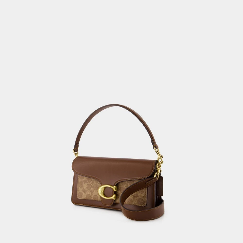 Coach Bruine Canvas Schoudertas met Klep Brown Dames