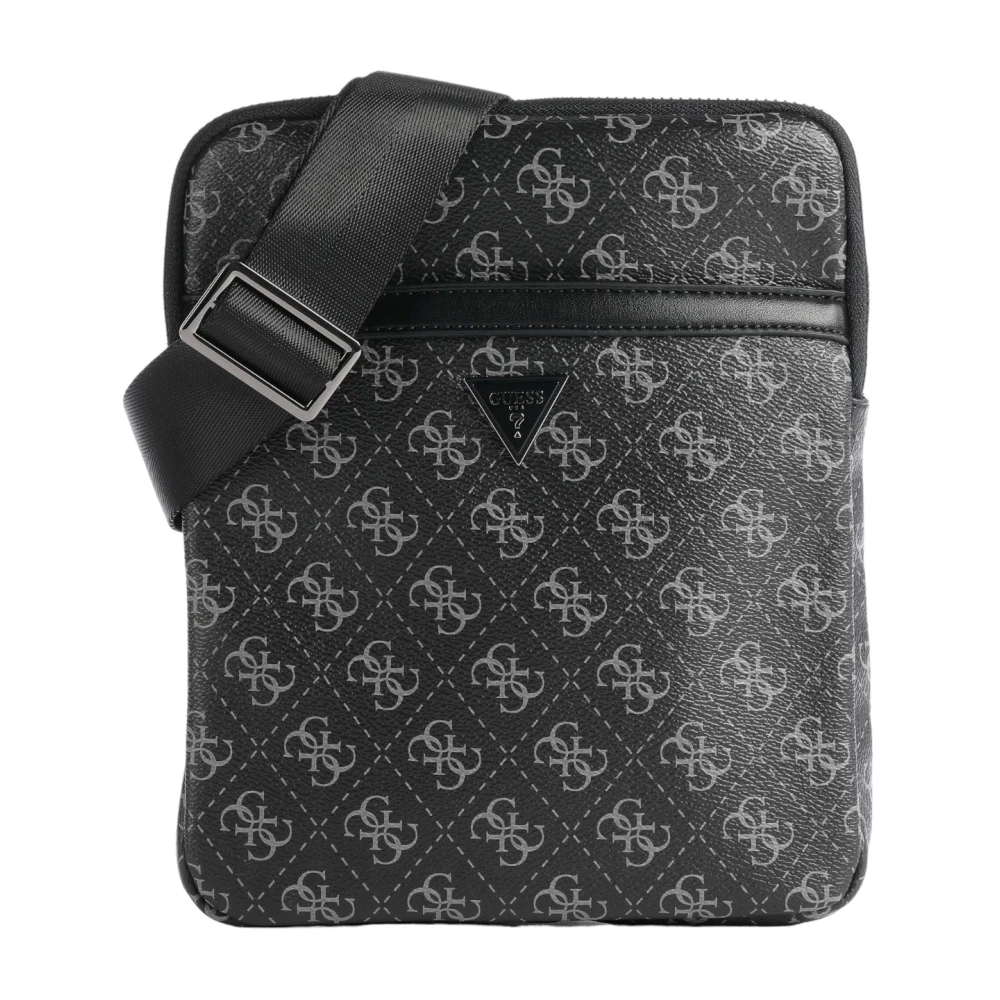 Guess Men's Black Vezzola Smart Flat Crossbody - Cross Body Messenger - One Size - Bags