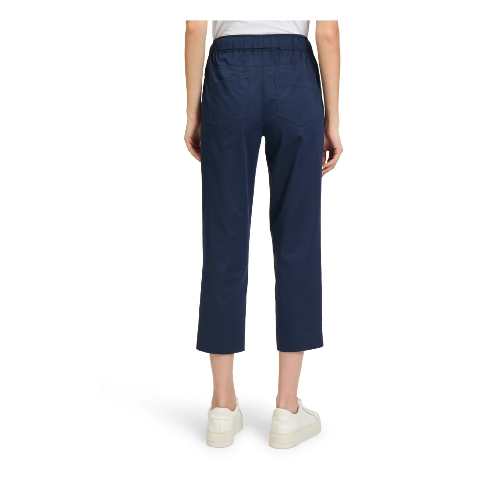 Betty & Co Casual broek met elastische tailleband Blue Dames