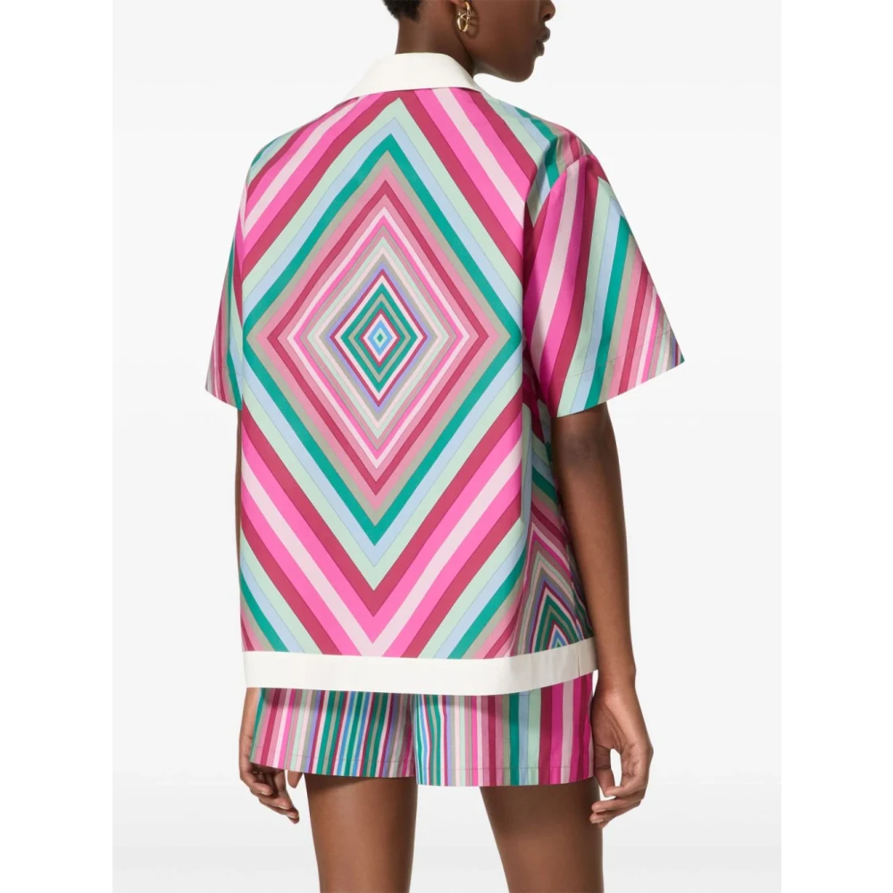 Valentino Garavani Geometrisch Patroon Korte Mouwen Shirt Multicolor Dames