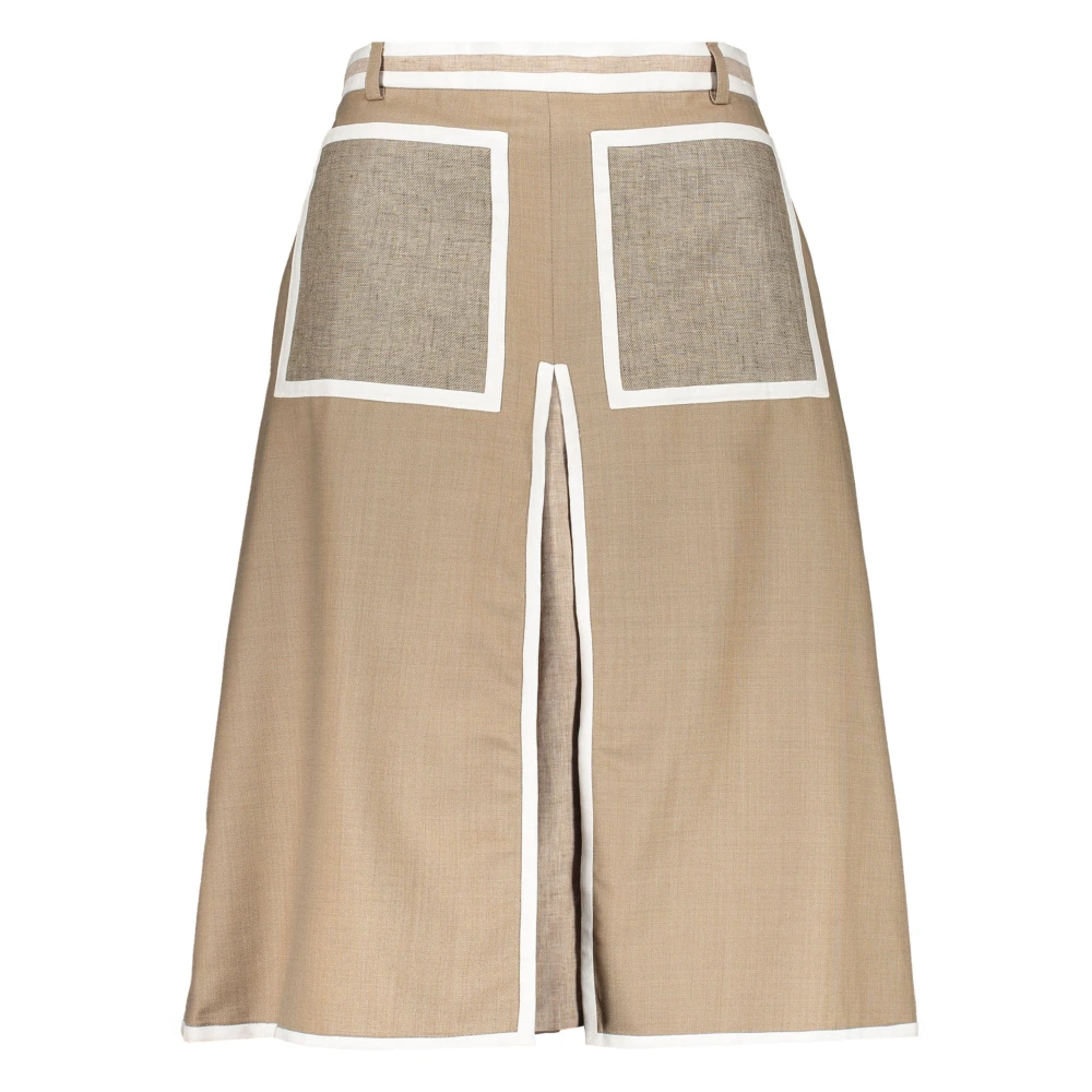 Burberry Midi rok met contrasterende afwerking Beige Dames