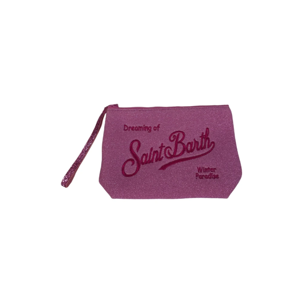MC2 Saint Barth Roze Lurex Geborduurde Logotas Pink Dames