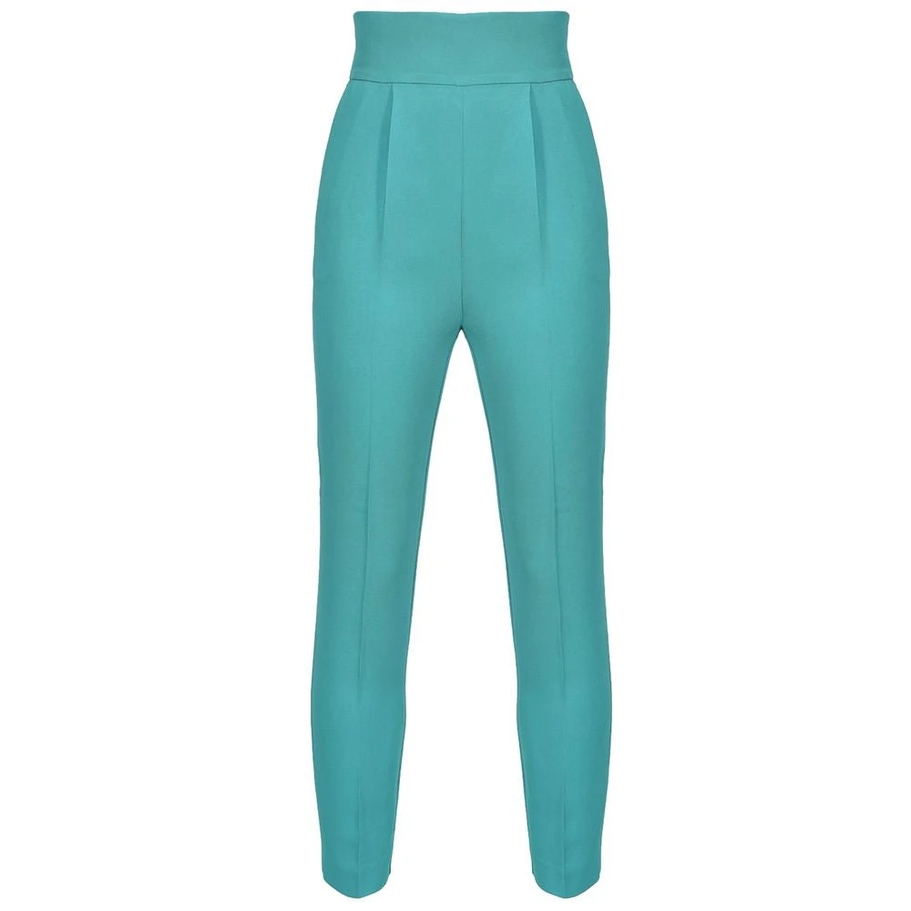 Pinko Teal Green Stretch-Crêpe Natalia Broek Green Dames