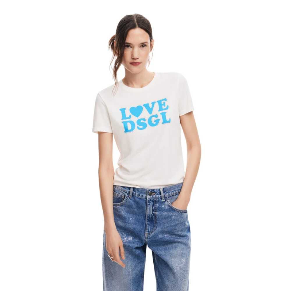 Desigual Korte Mouw T-shirt White Dames