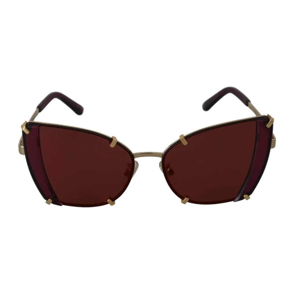 Dolce & Gabbana Dg2214 Violet Women Cat Eye Mirrored Eyewear Sunglasses Brun Dam