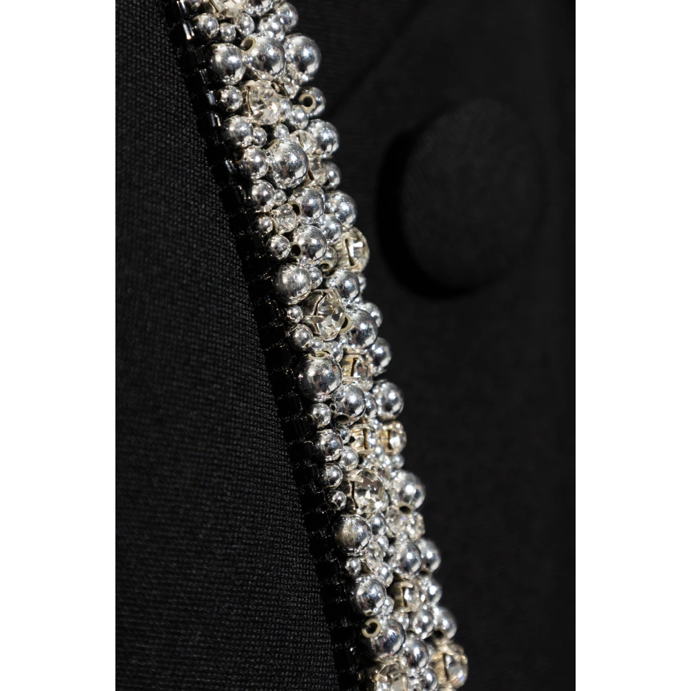 Balmain Blazer met glinsterende applicaties Black Heren