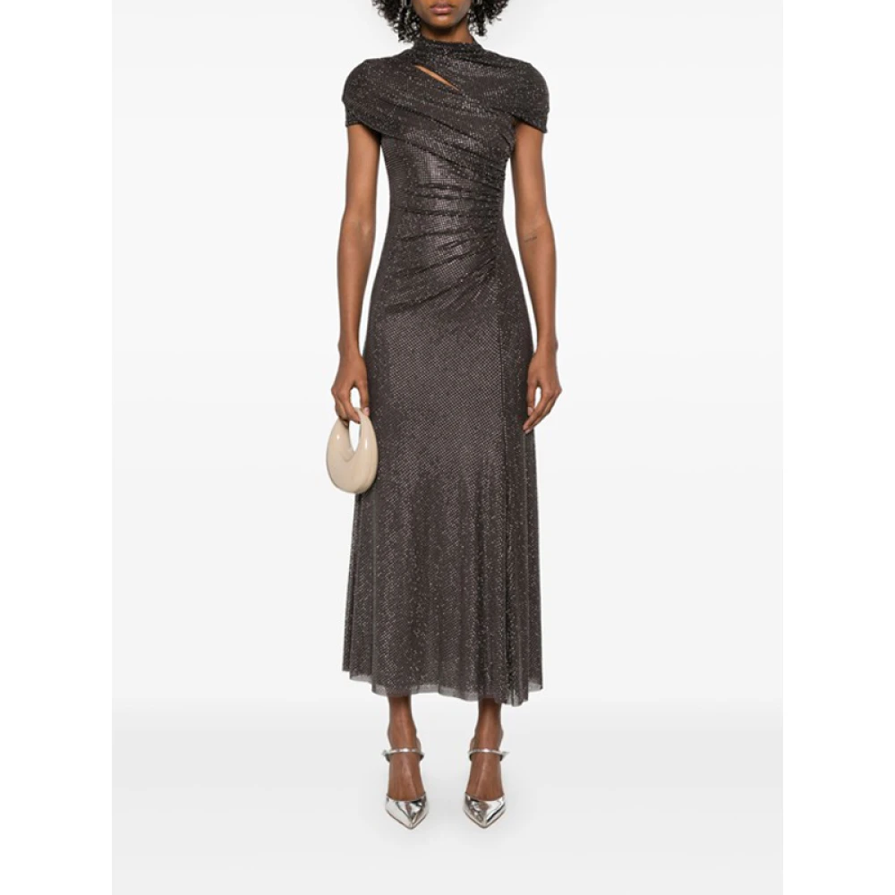 Self Portrait Rhinestone Midi Jurk Gray Dames