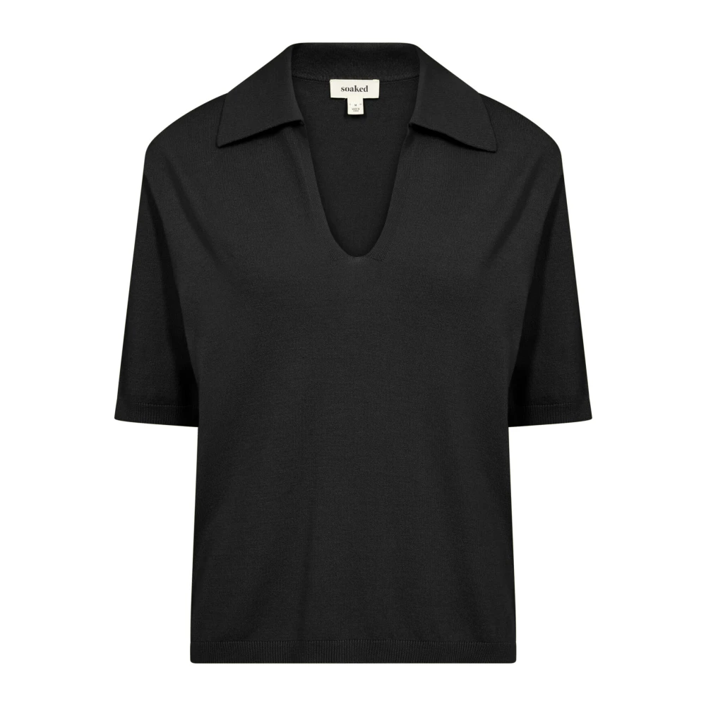 Soaked in Luxury Zwarte Polo Pullover Trui Black Dames