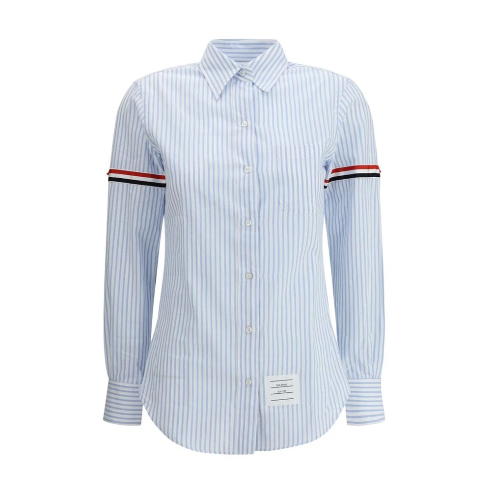 Thom Browne Gestreepte Shirt met Klassieke Kraag Blue Dames