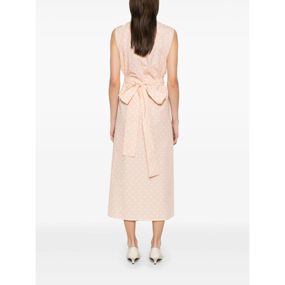 Fabiana Filippi Zalmroze Polka-Dot Midi Jurk Pink Dames