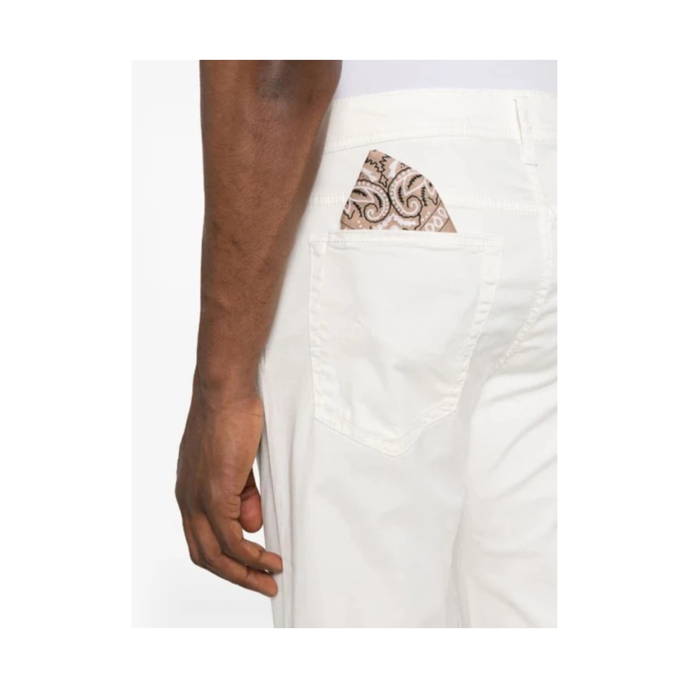 Jacob Cohën Slim Fit Bard Broek met knoopsluiting White Heren