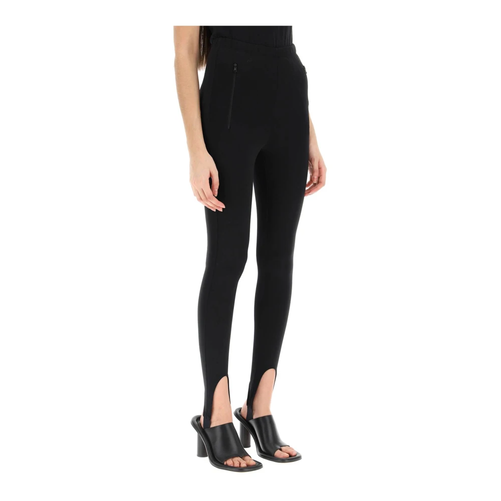 Wardrobe.nyc High-waisted stirrup leggings in compact jersey Black Dames