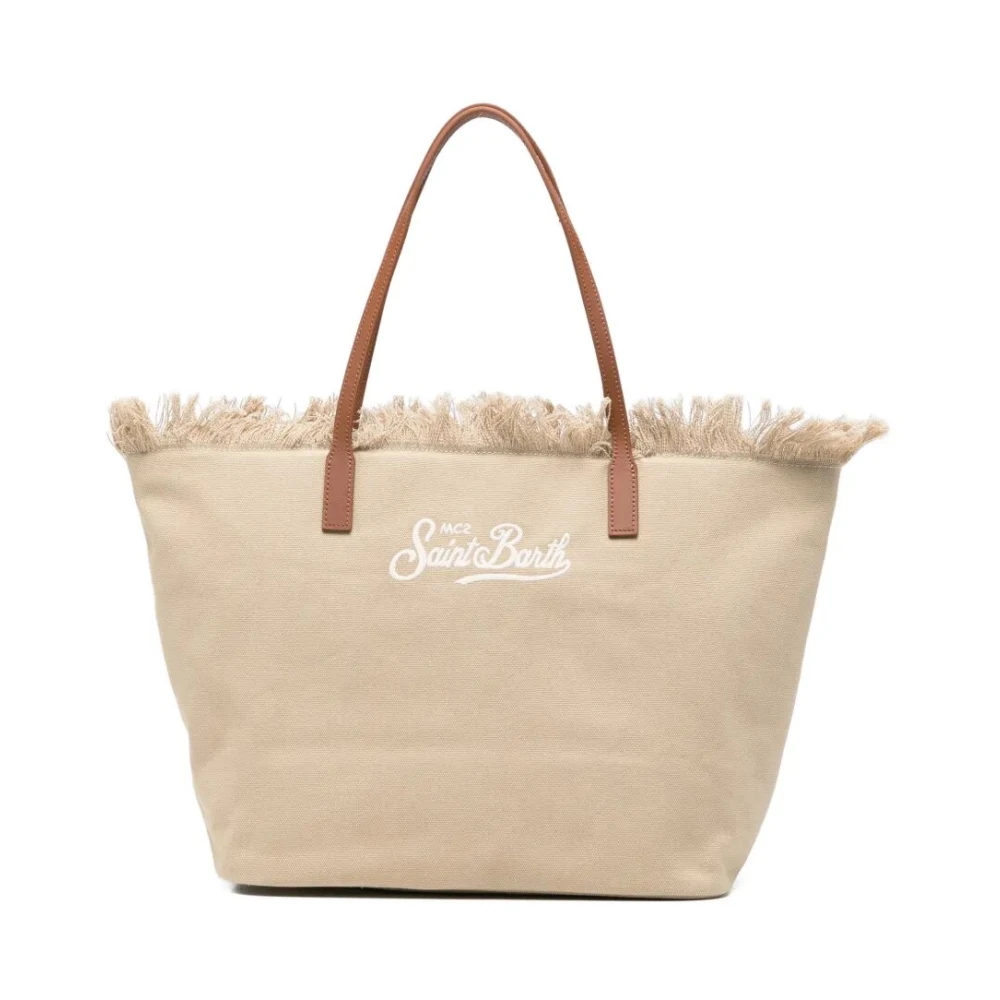 Mc2 Saint Barth Women's Beige City Bag Fringe - Shopping Bags - One Size - Bags