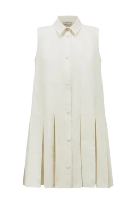 Vit Skjortklänning med Silkepaneler