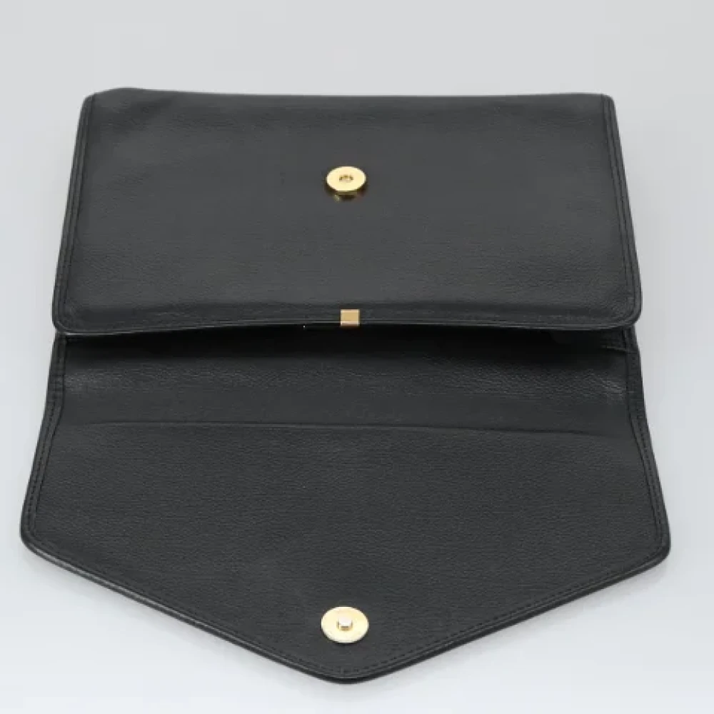 Saint Laurent Vintage Pre-owned Leather clutches Black Dames