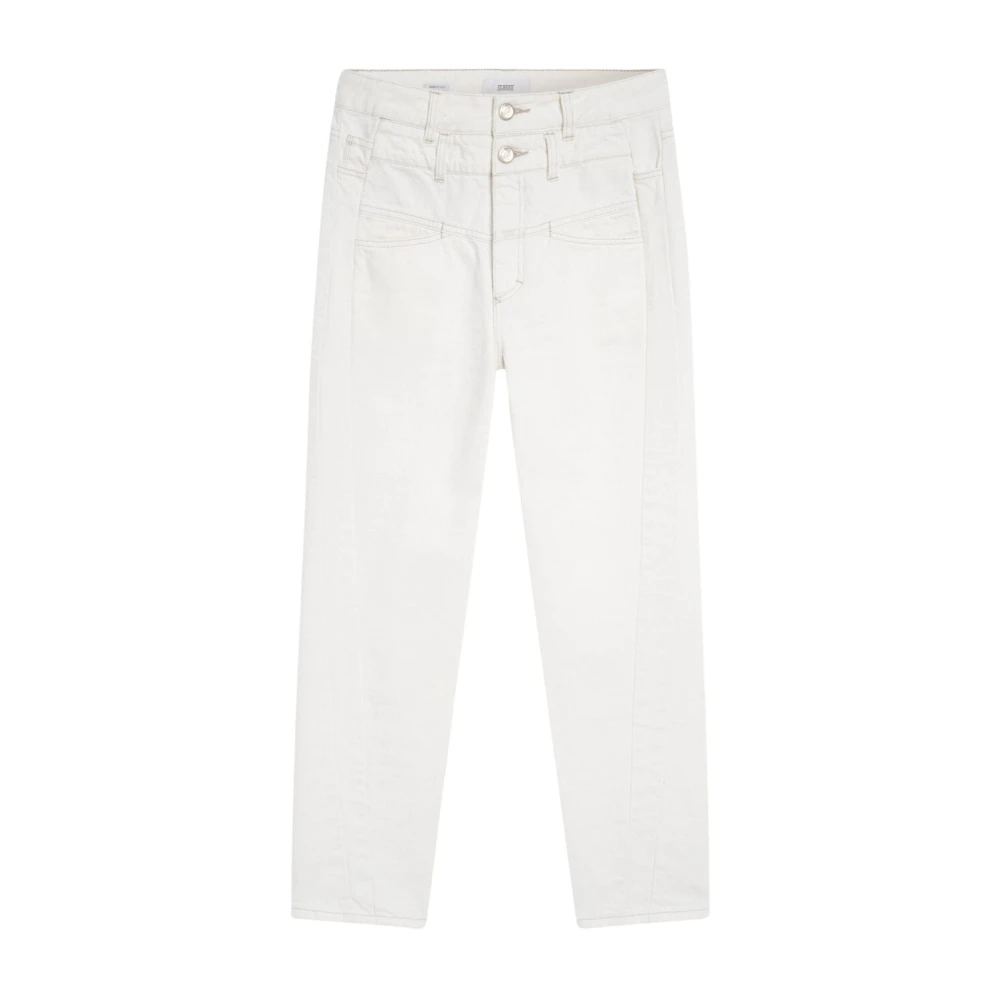 Closed Dubbel midjeband denim raka jeans White, Dam