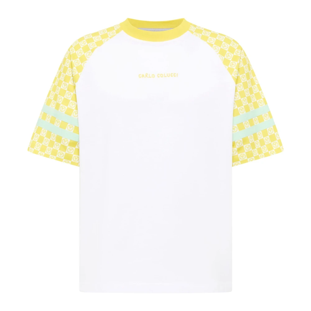 Carlo Colucci Men's White Oversize T-Shirt X Mosaic Legacy - T-Shirts - M - Tops