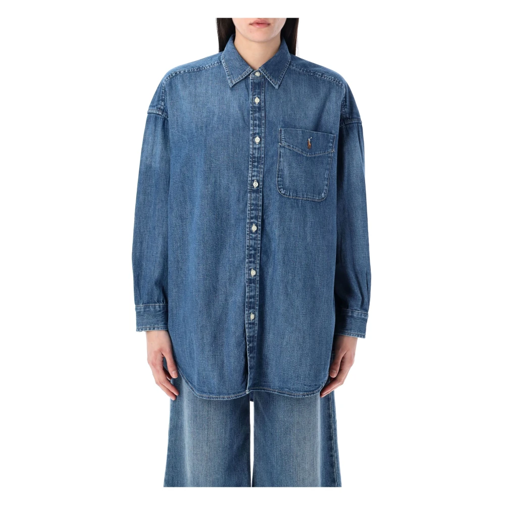 Ralph Lauren Dameskleding Shirts Golfito Wash Ss25 Blue Dames