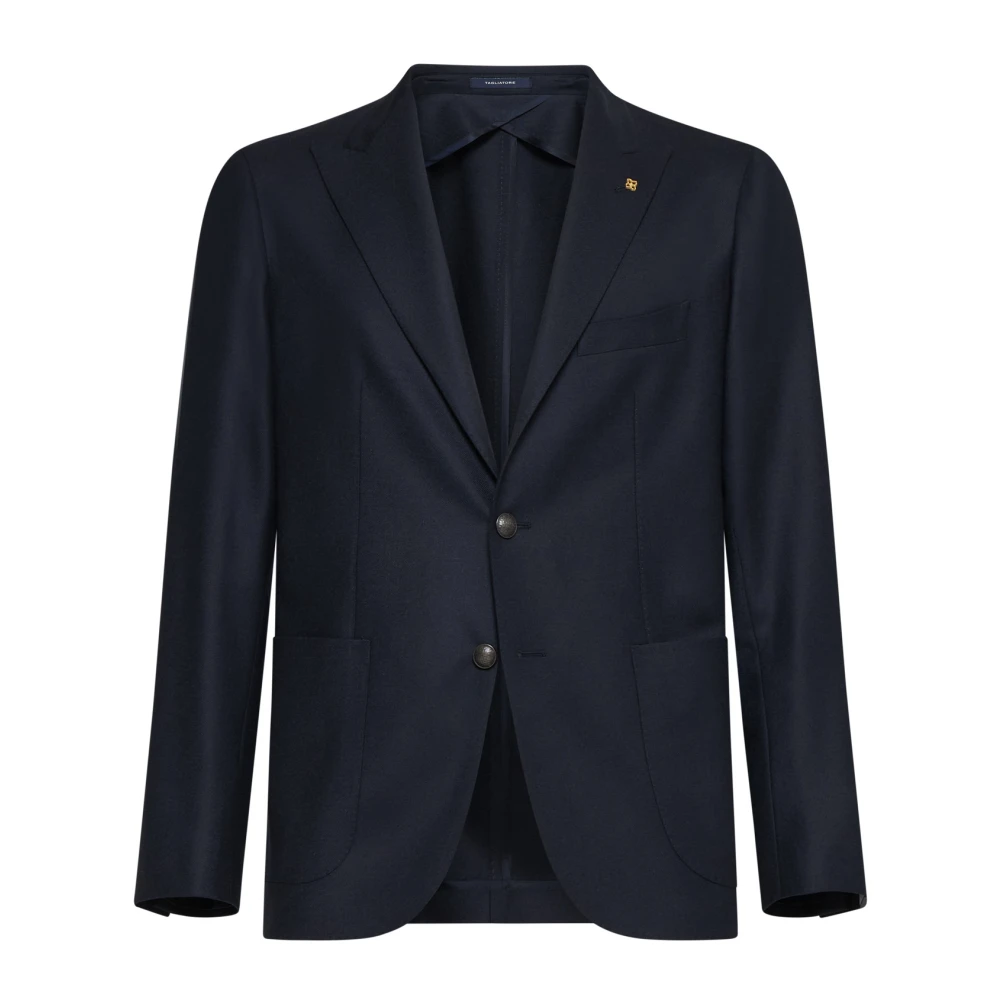 Tagliatore Blauwe Half-Gevoerde Blazer Blue Heren