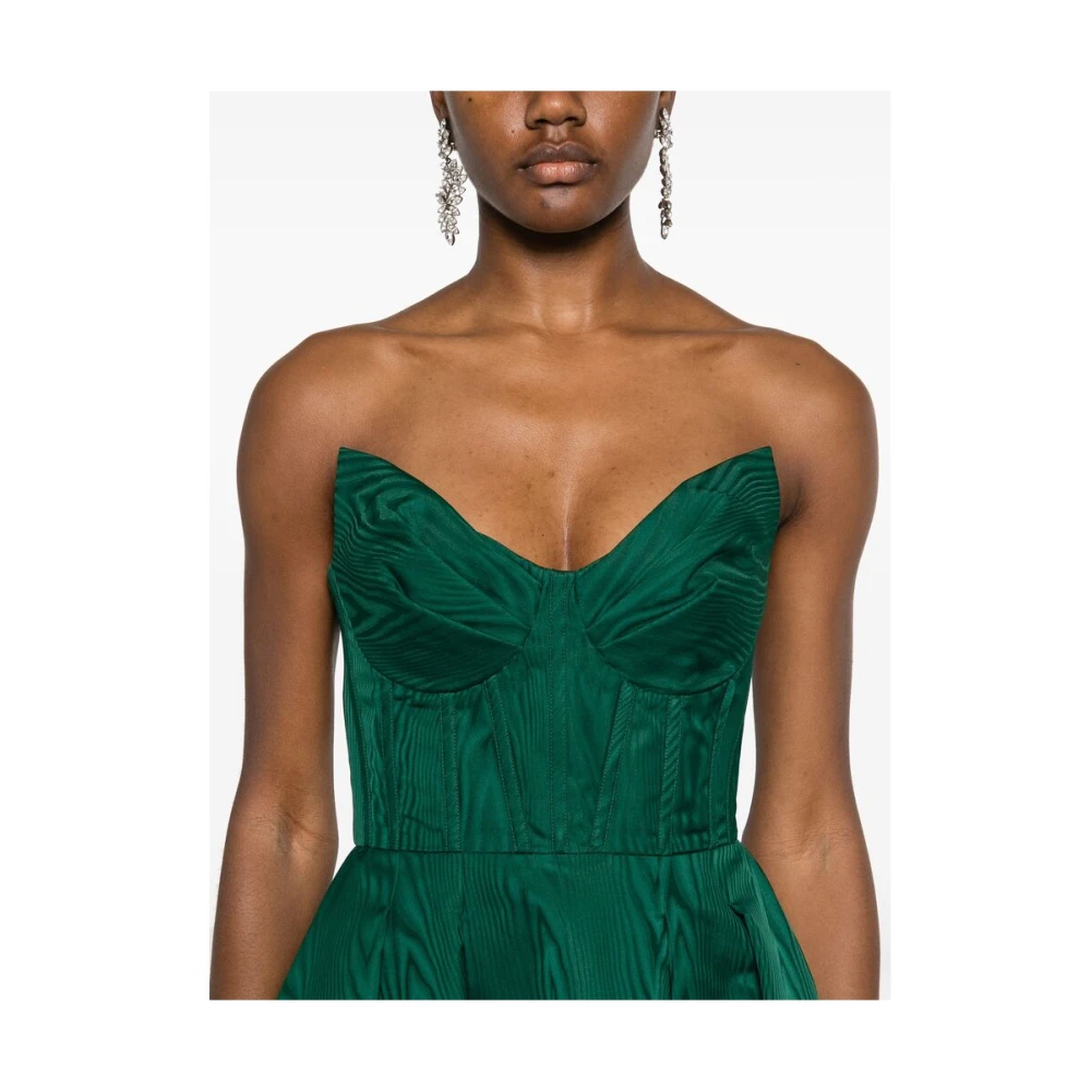 Rebecca Vallance Smaragdgroene Strapless Jurk met Zakken Green Dames