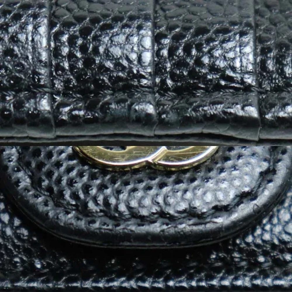 Chanel Vintage Pre-owned Leather wallets Black Dames