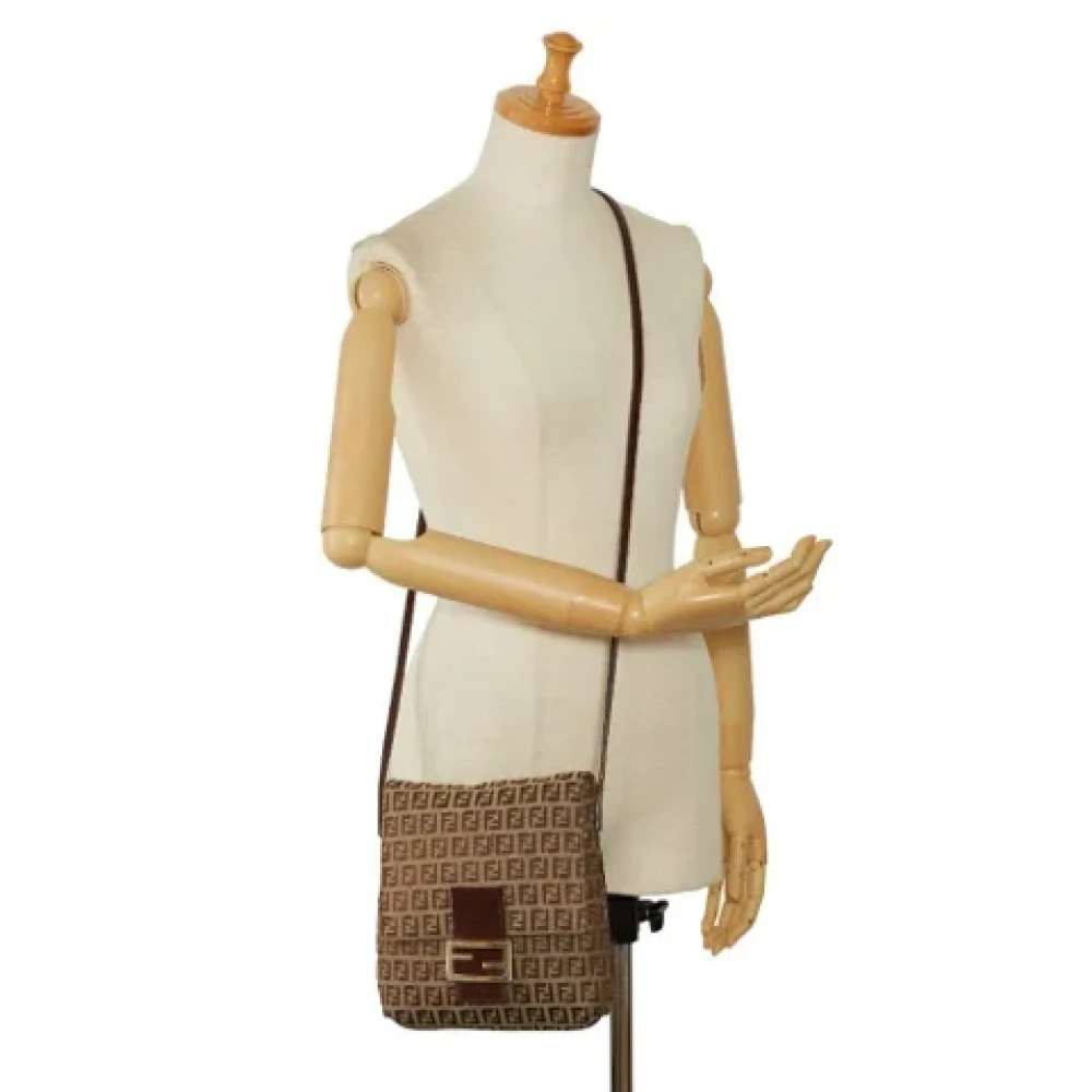 Fendi Vintage Pre-owned Canvas shoulder-bags Brown Dames