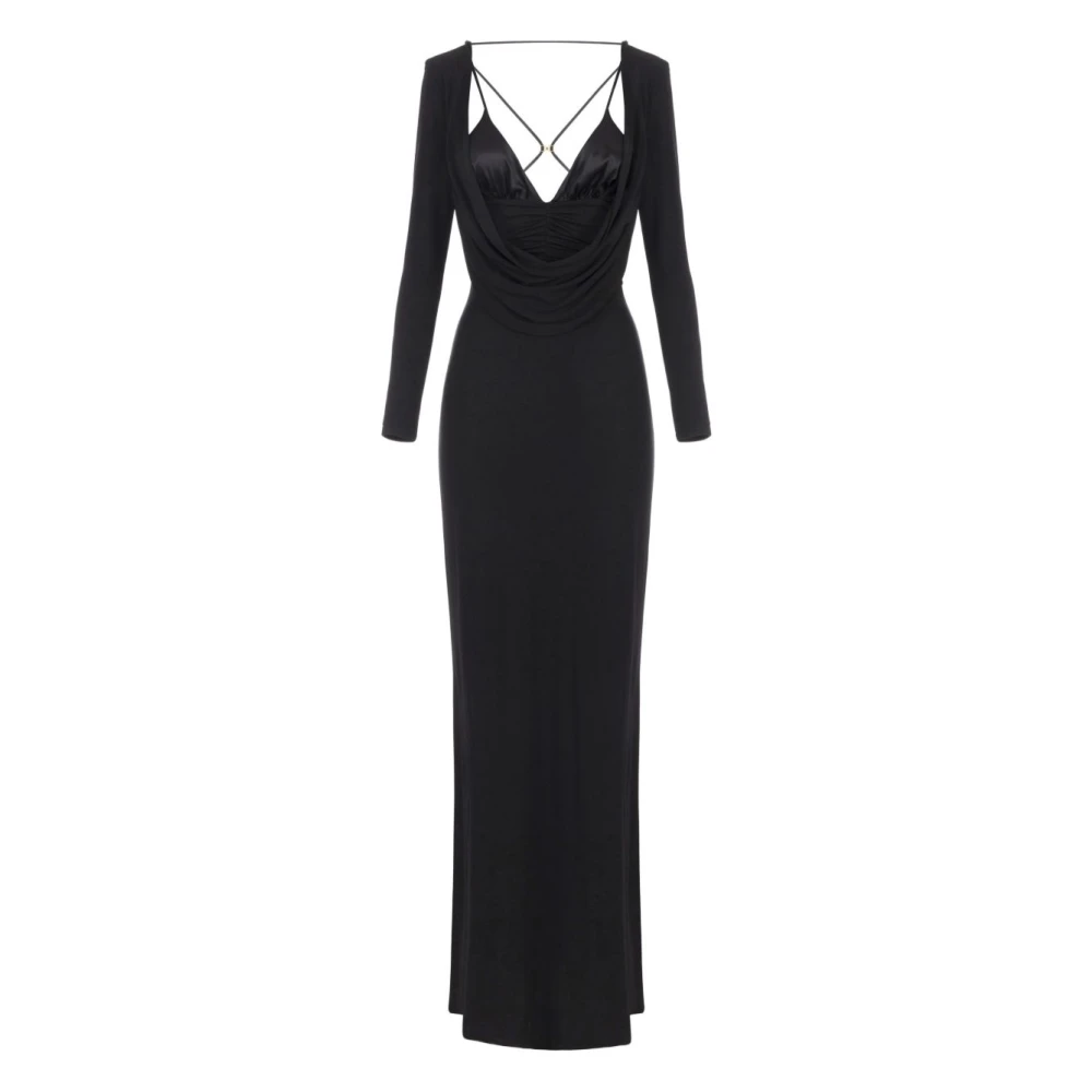 Elisabetta Franchi Vrouw Zwart Elegante Nero Jurk Aw25