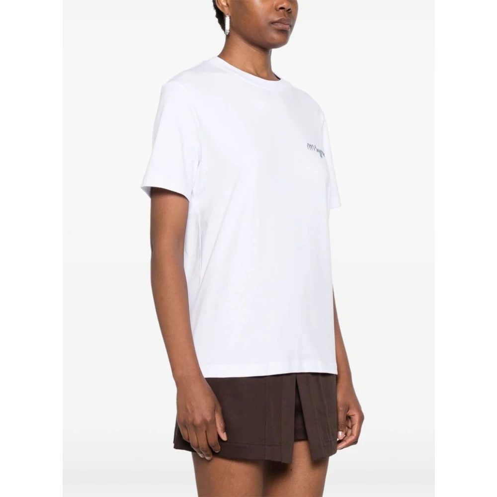 Msgm Witte Basic T-Shirt White Dames
