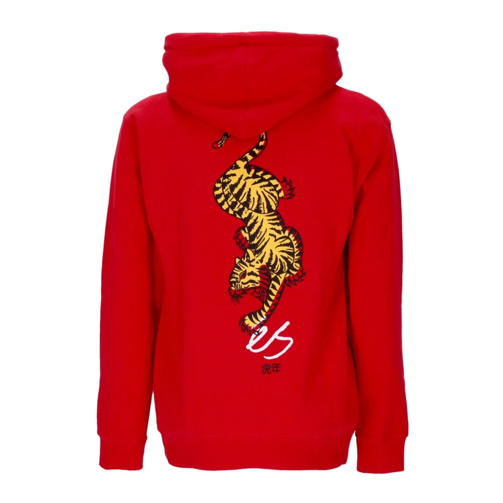 ES Tiger Block Rode Hoodie Red Heren