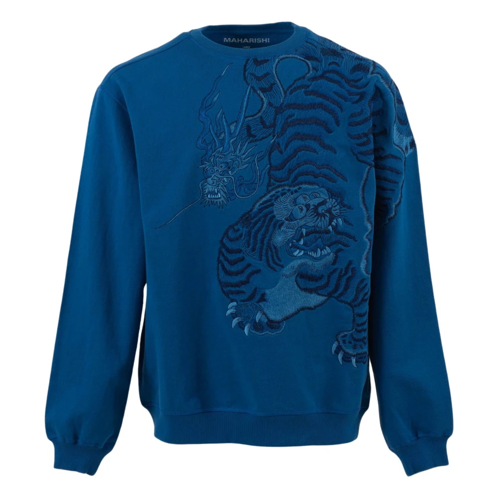 Maharishi Organisch Katoenen Tijger Sweatshirt Blue Heren