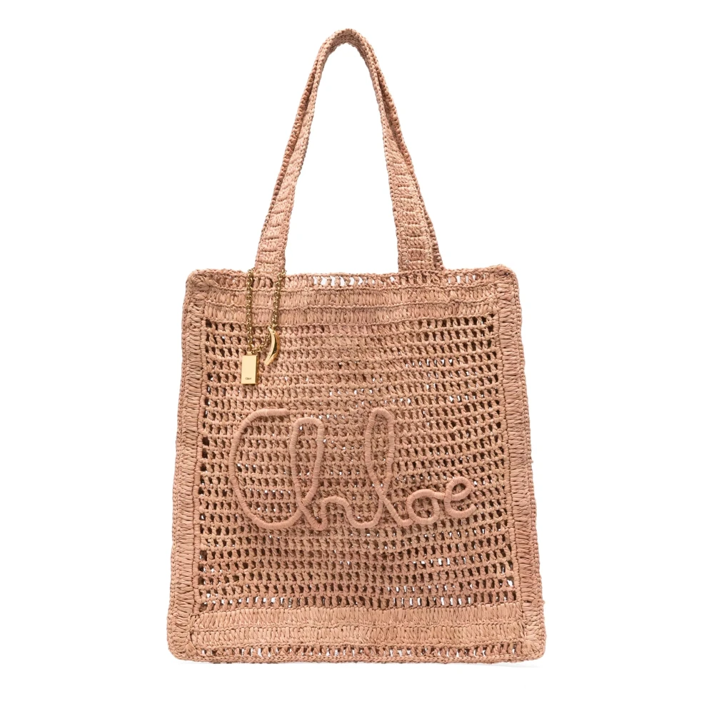 Chloé Women's Pink Banana Tote Bag In Raffia