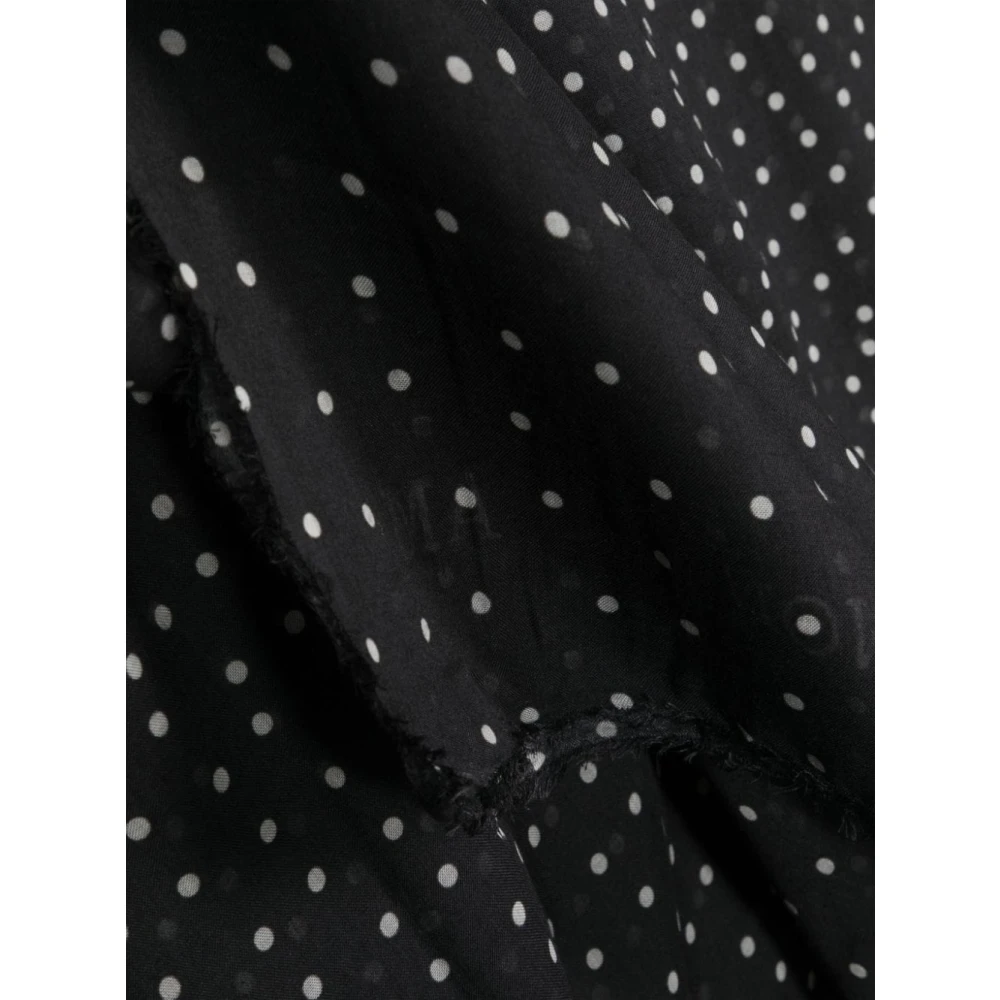Faliero Sarti Zijden sjaal met polkadotprint Black Dames