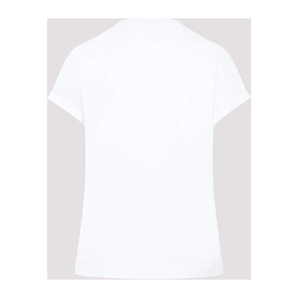 BRUNELLO CUCINELLI Wit T-shirt met Monili Tab-zak White Dames
