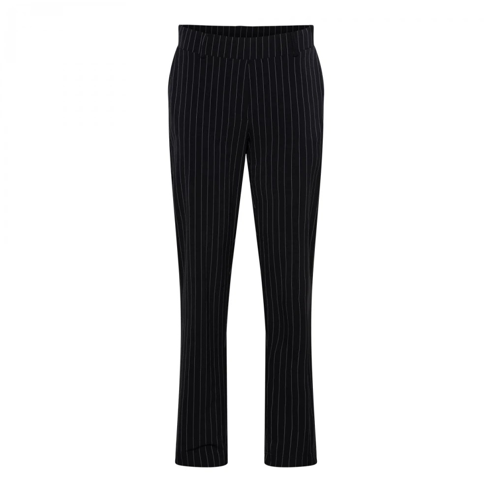 &Co Woman Pin-Stripe Cigarette Broek Zwart Black Dames