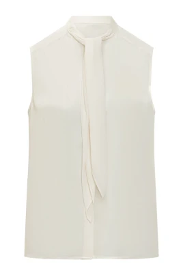 Sleeveless Bow Blouse