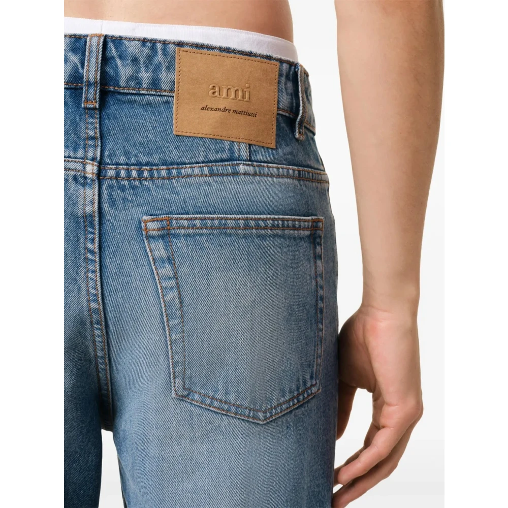 Ami Paris Tapered Leg Jeans Blue Heren