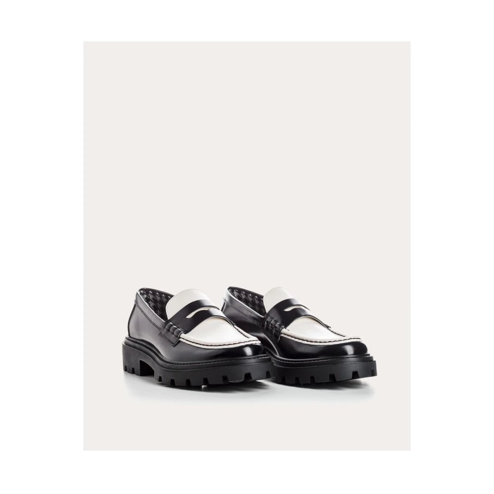 TOD'S Bicolor Leren Mocassins Black Dames