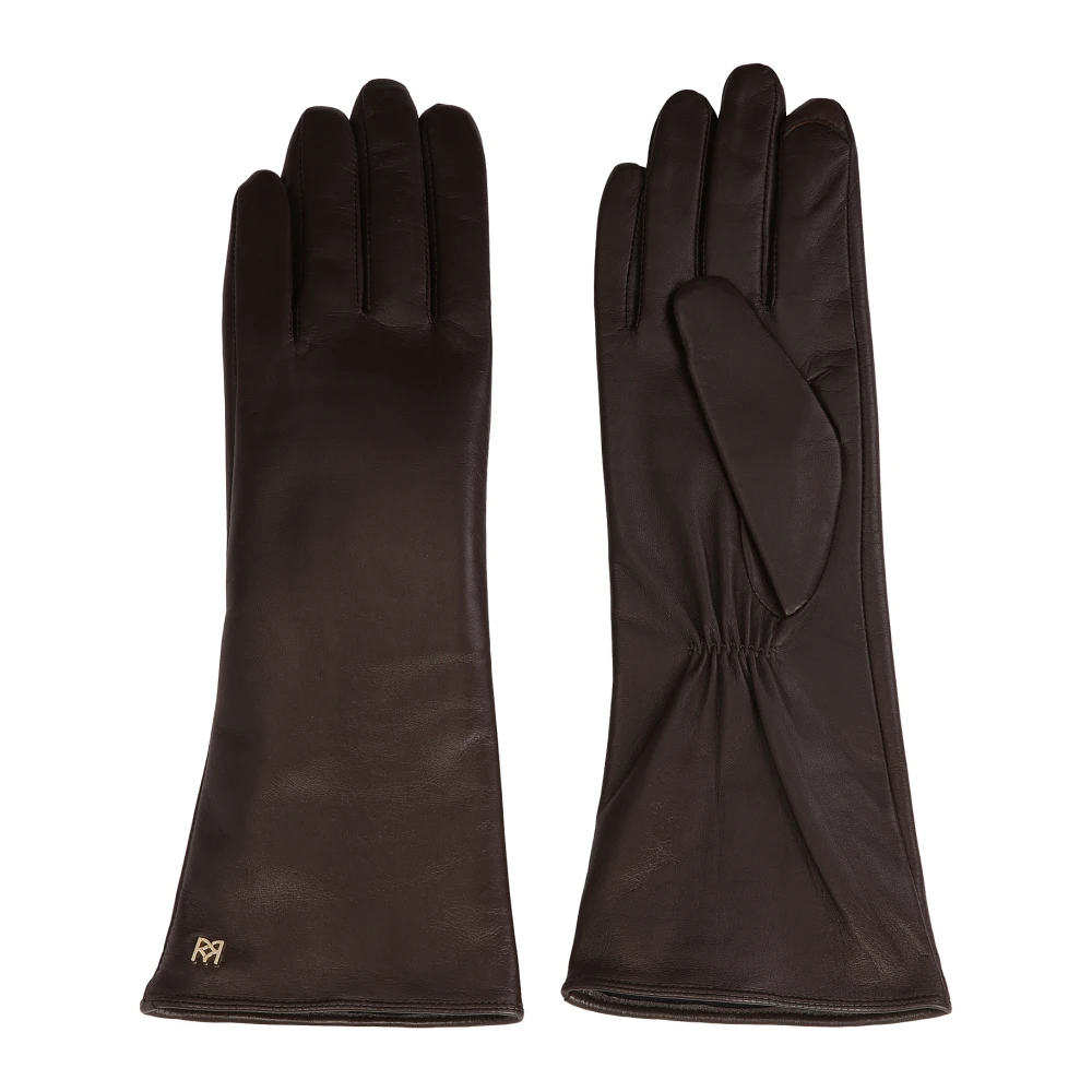 Kazar Lange donkerbruine monogramhandschoenen Brown Dames